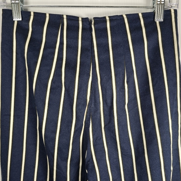Reformation Women's Marlon High Rise Striped Cigarette Blue & White Pants Size 4 - Picture 6 of 15